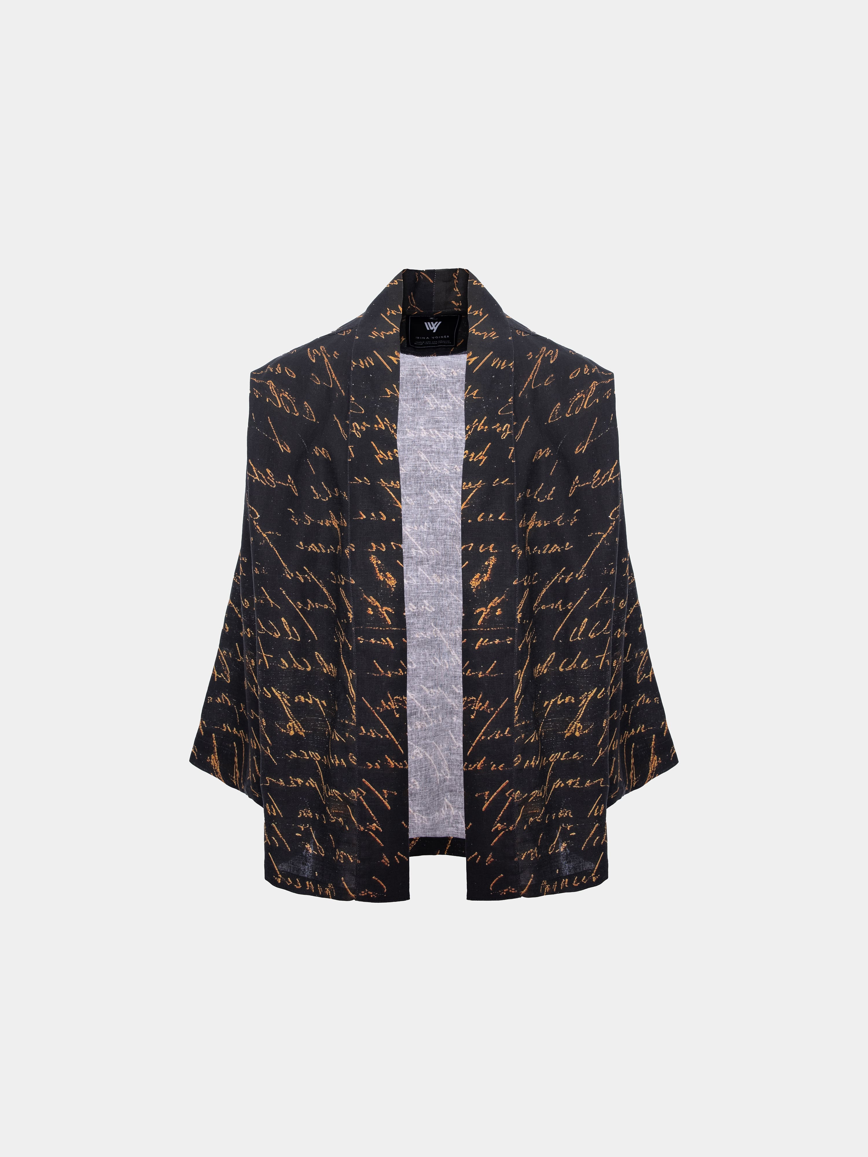 Writing Linen Kimono