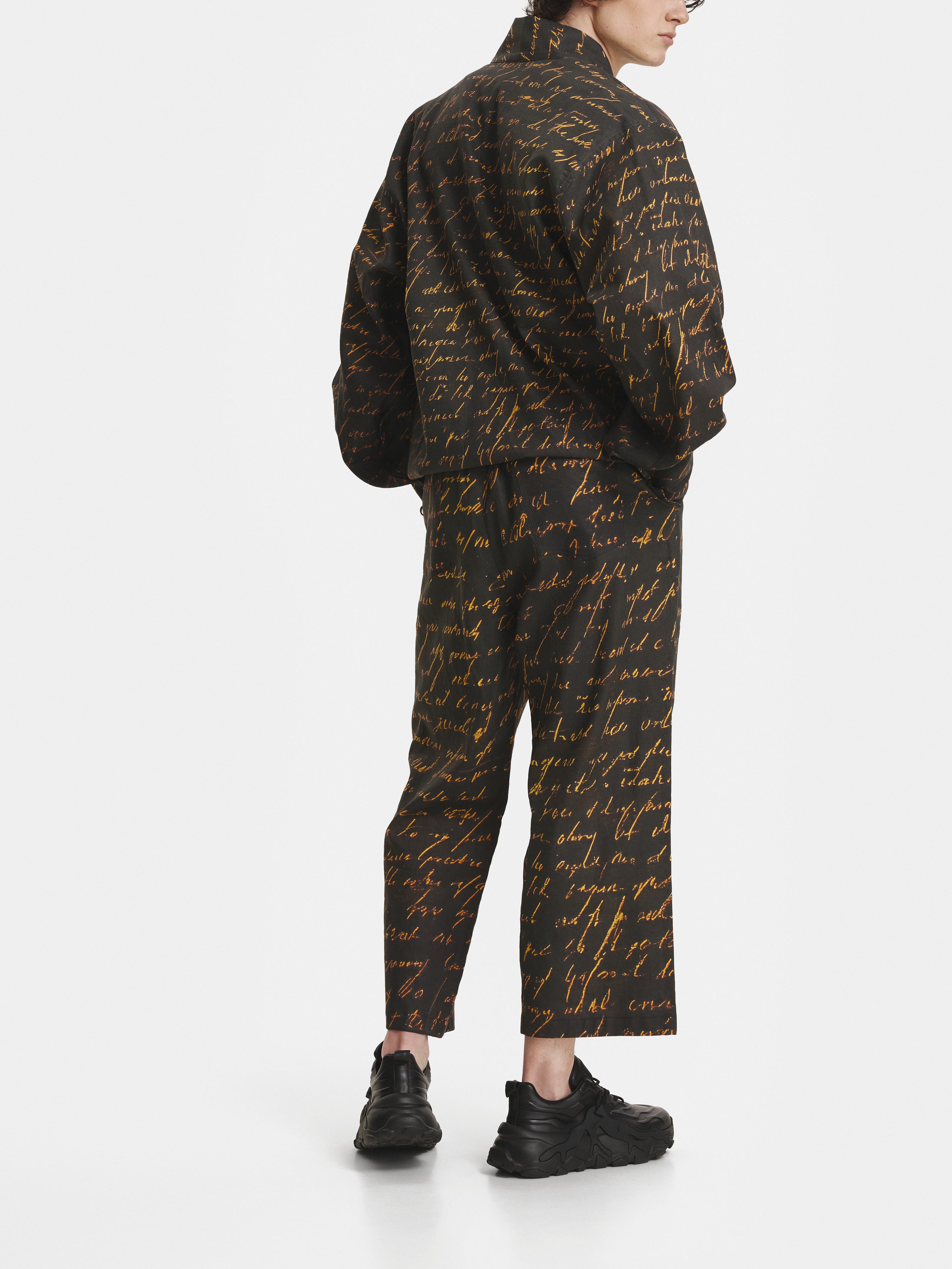 Writing Linen Kimono