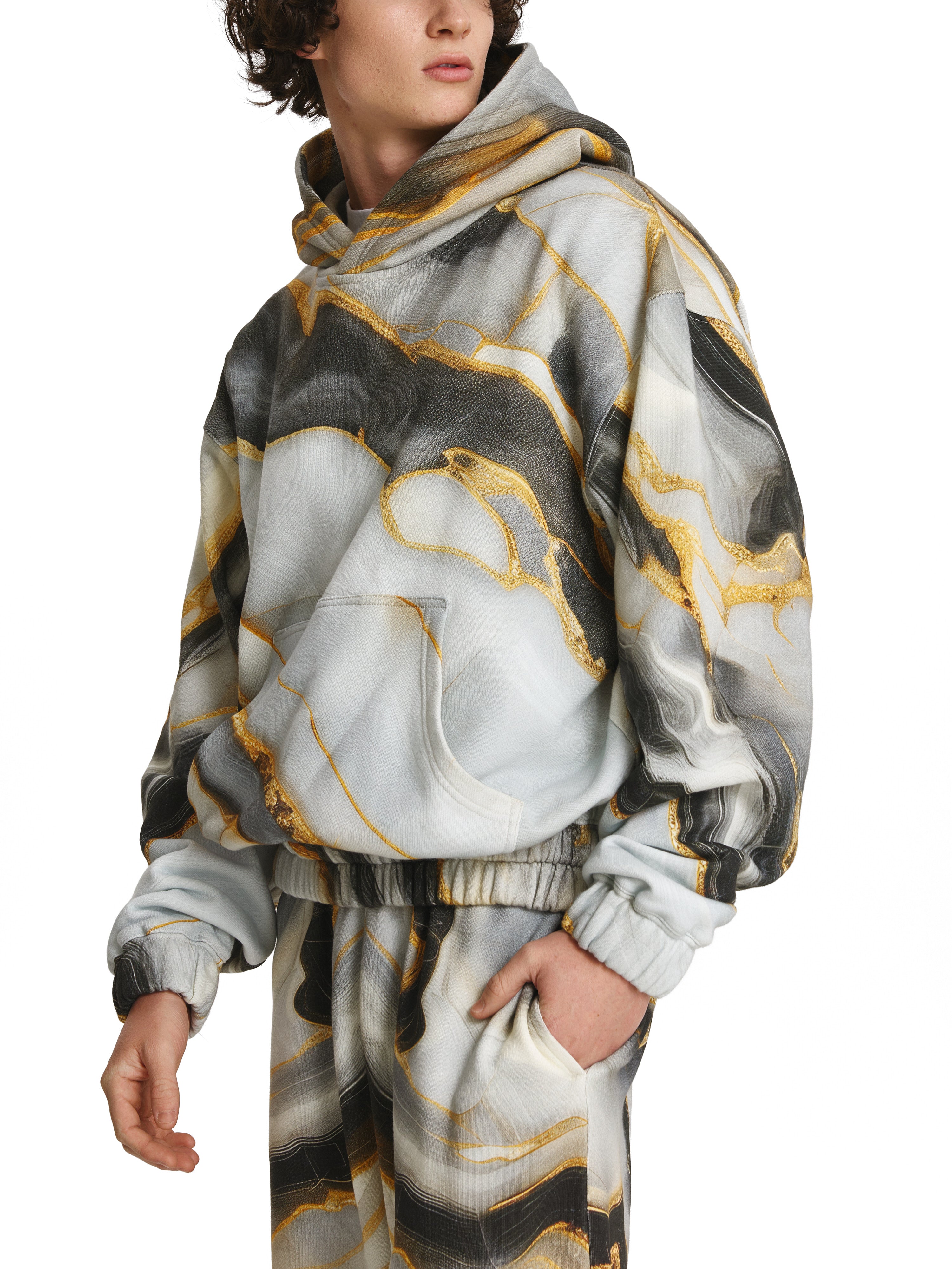 Marble Cotton Hoodie