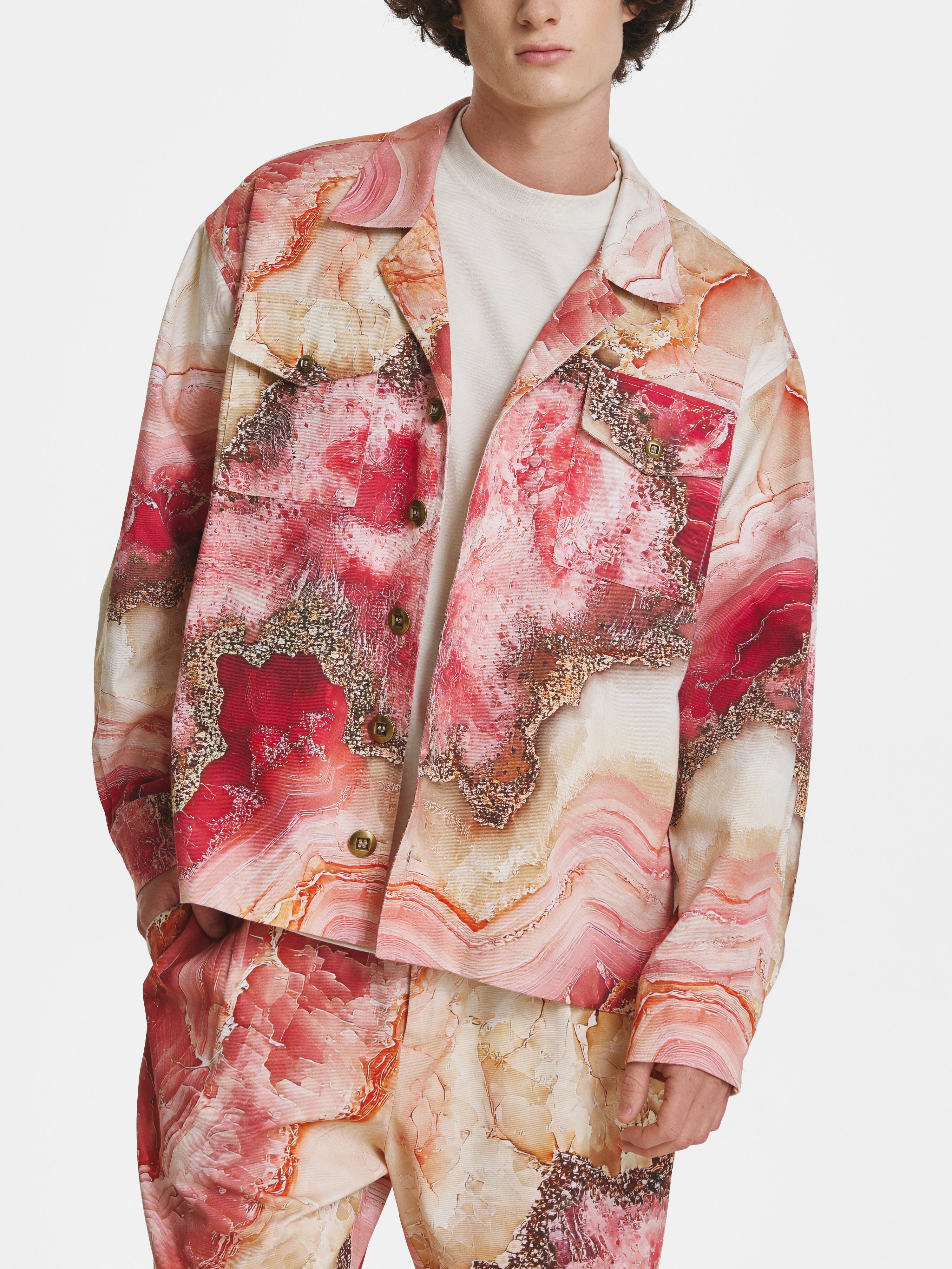 Rose Crystal Denim Jacket