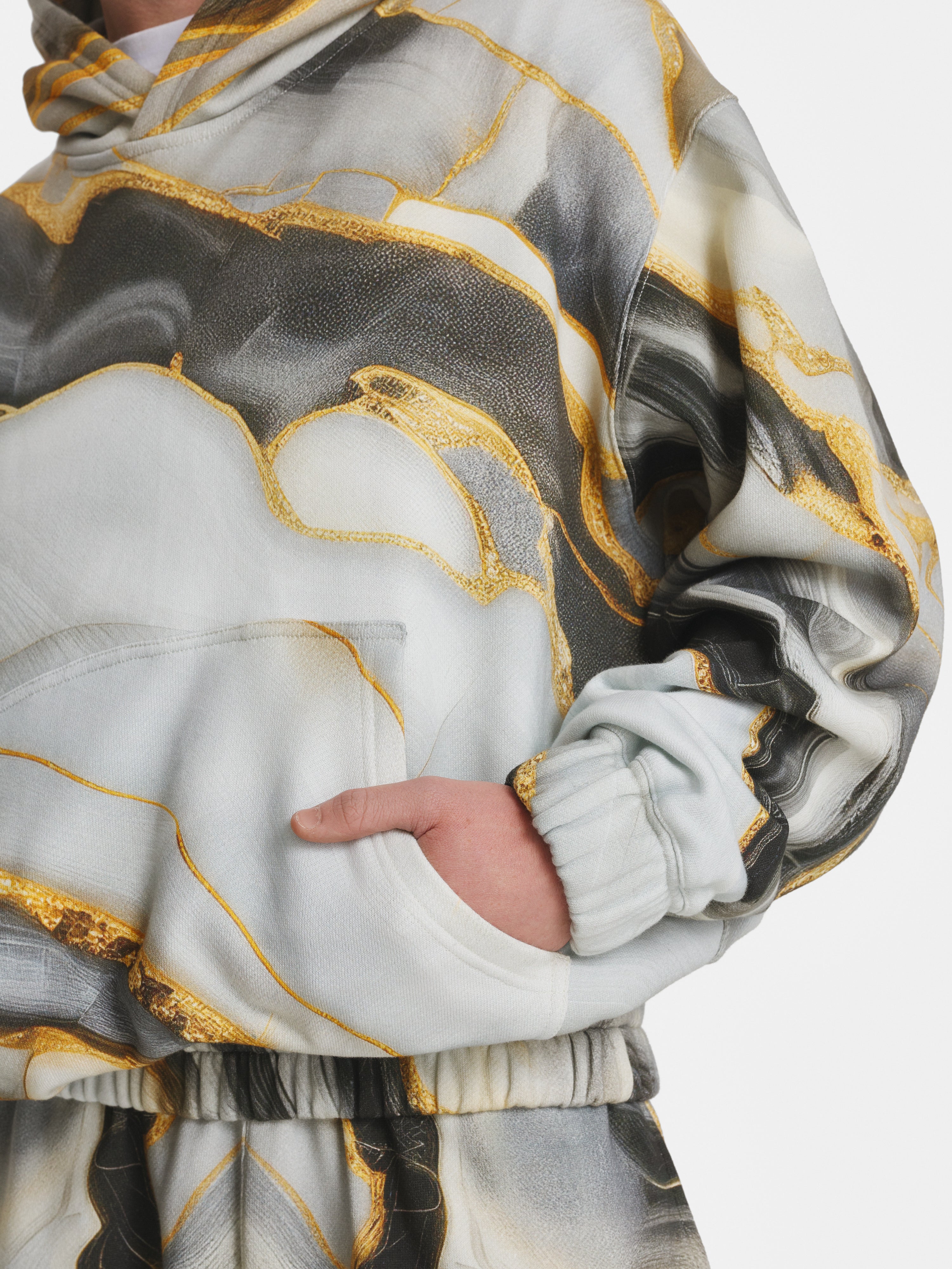 Marble Cotton Hoodie