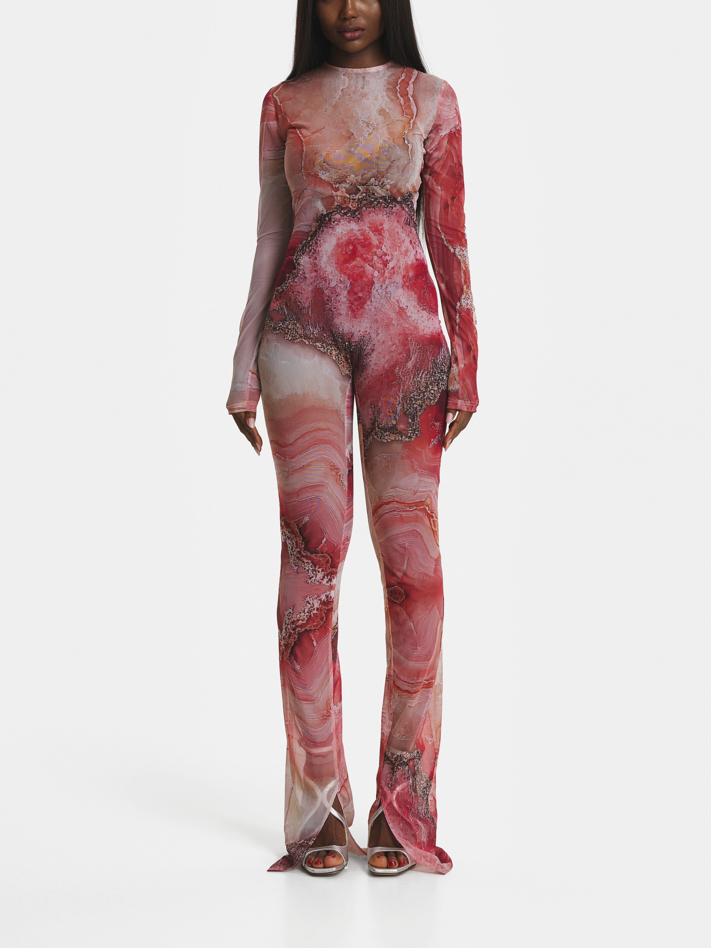 Rose Crystal Mesh Overall