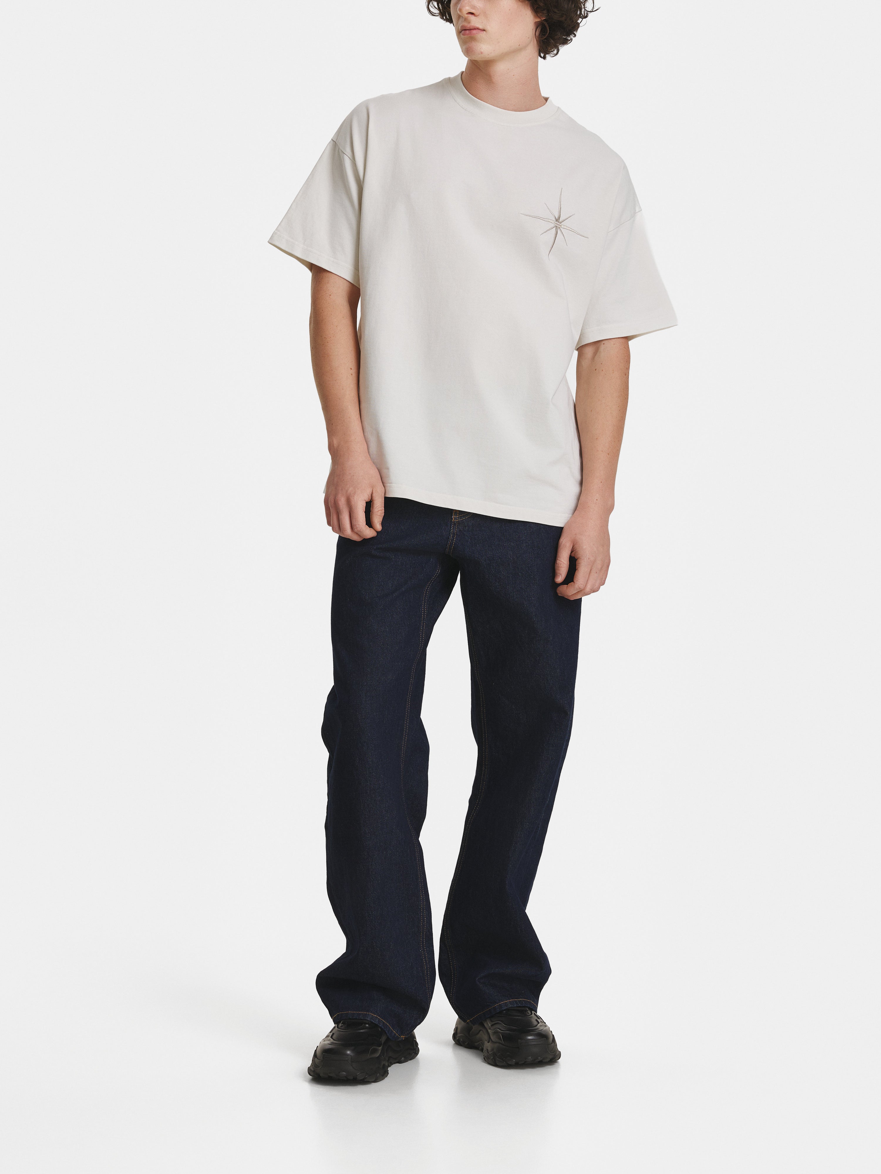 Vintage White Star Cotton T-shirt