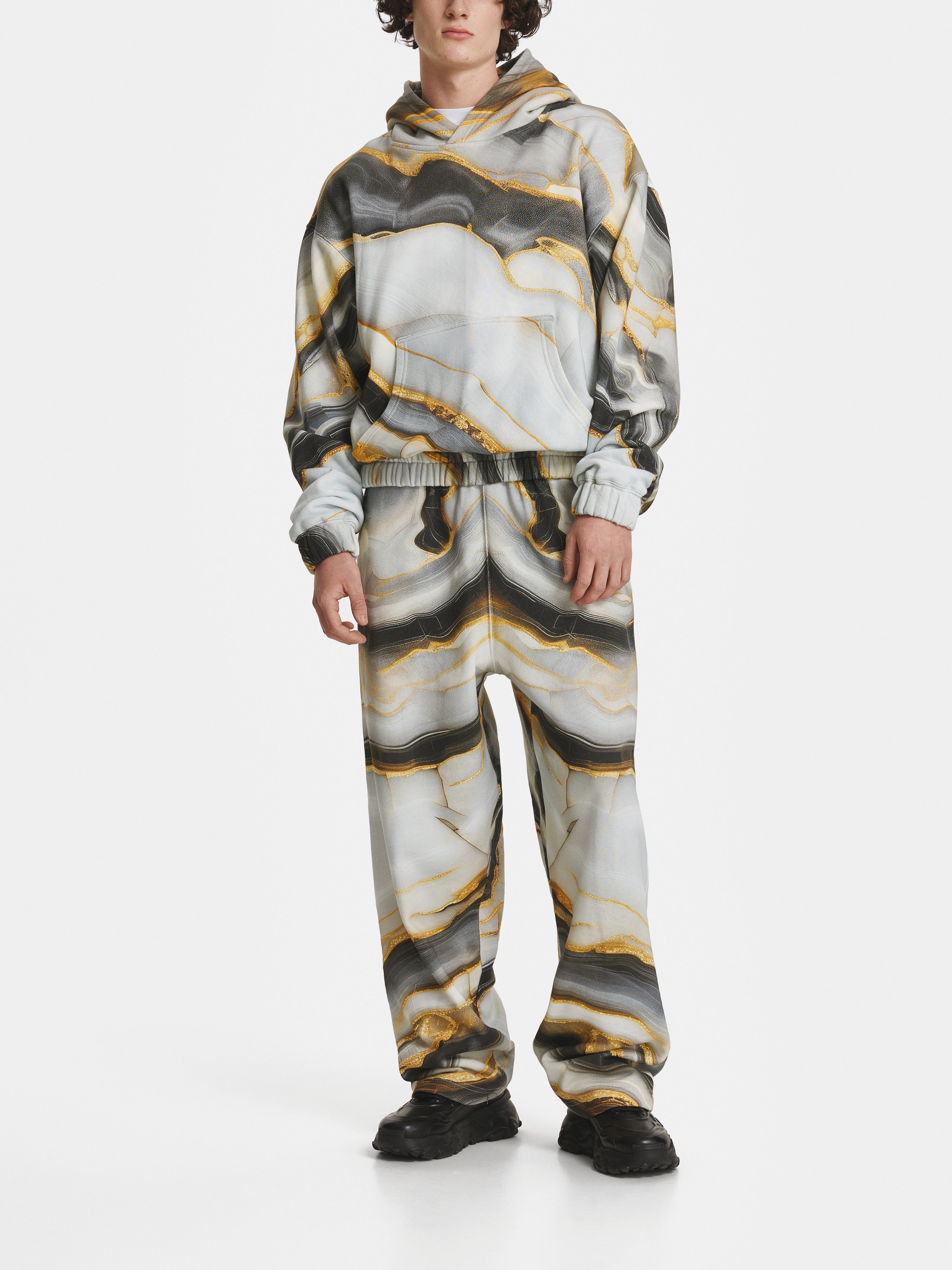 Marble Cotton Hoodie