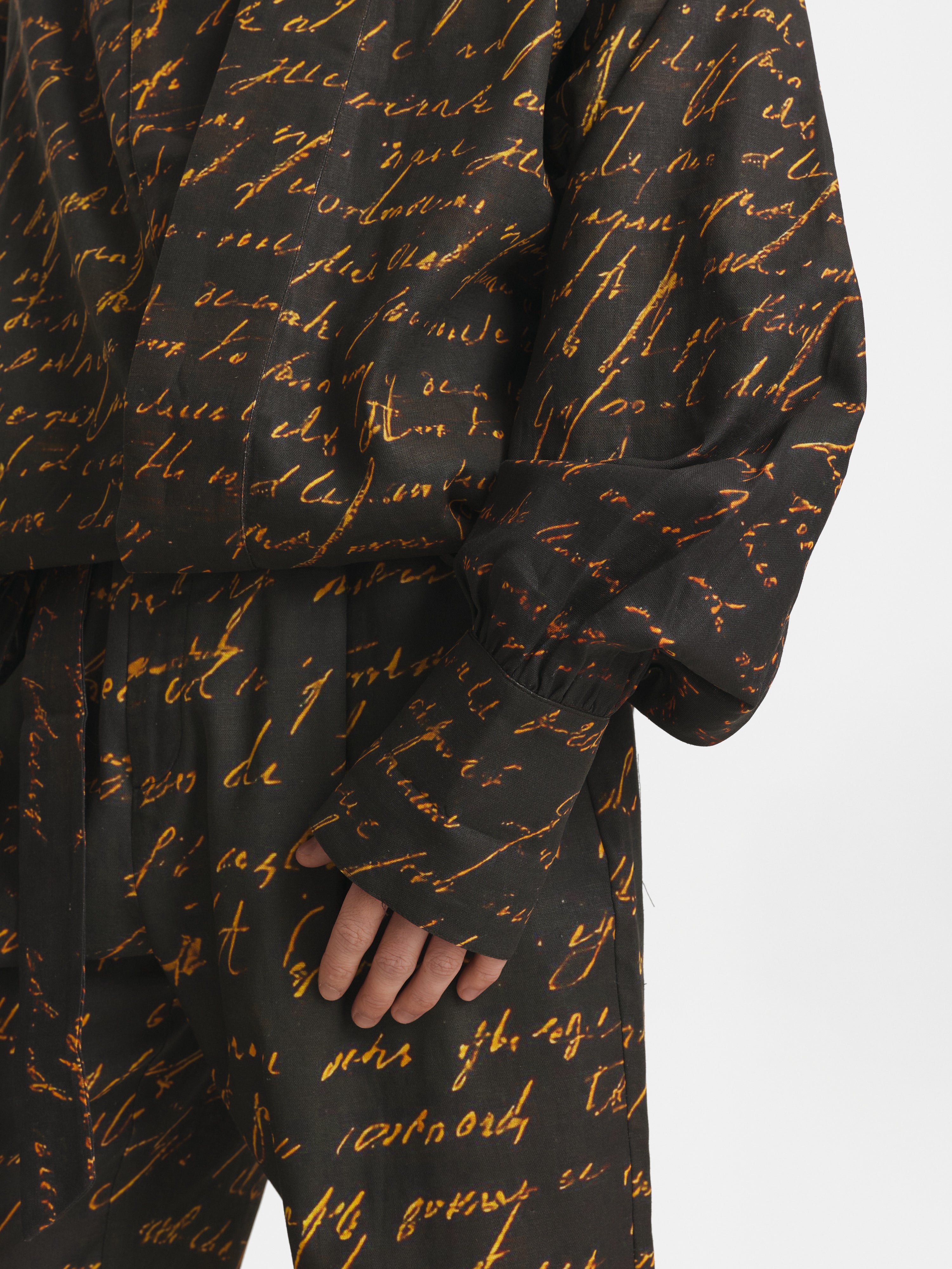 Writing Linen Kimono