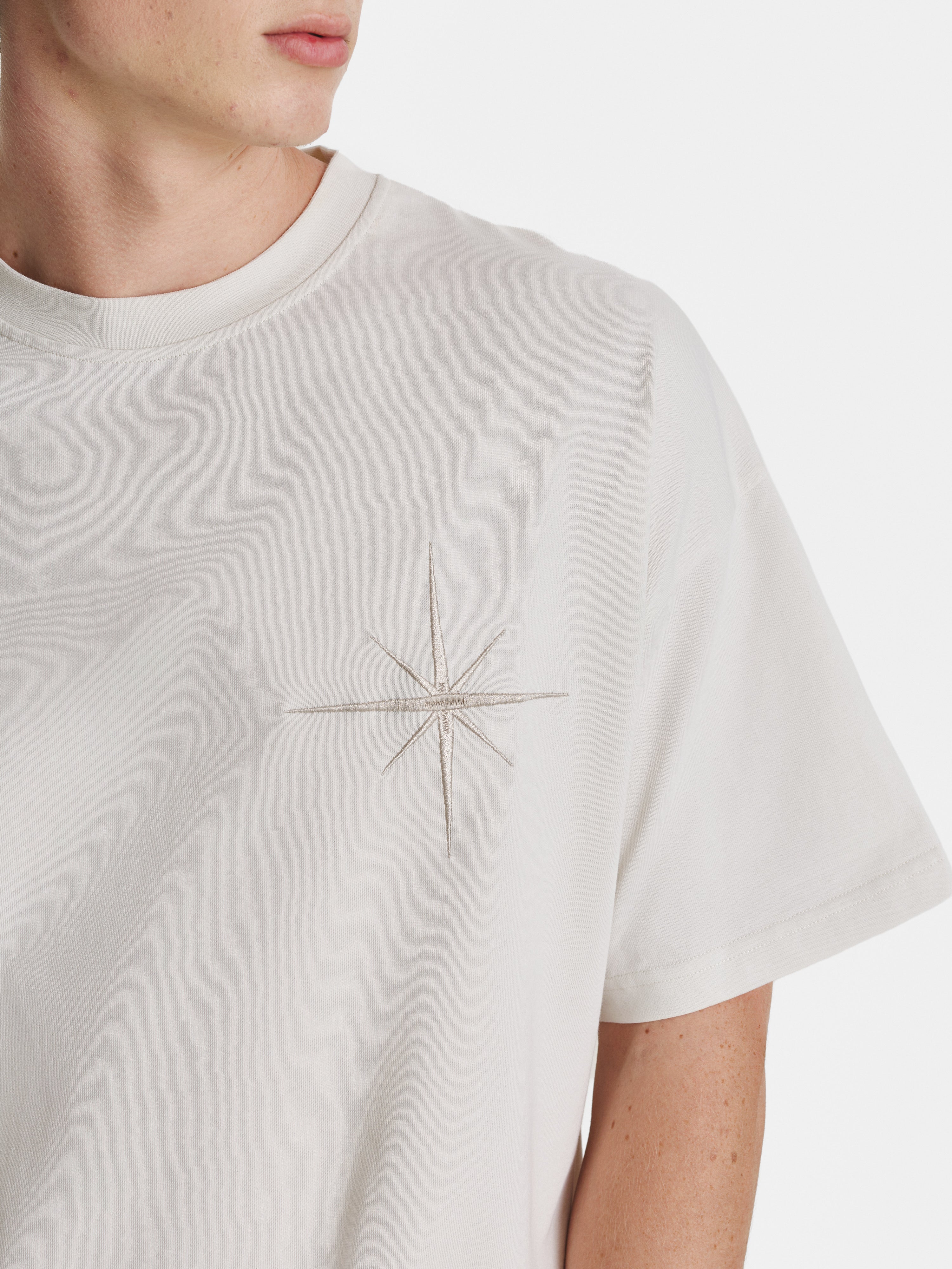 Vintage White Star Cotton T-shirt