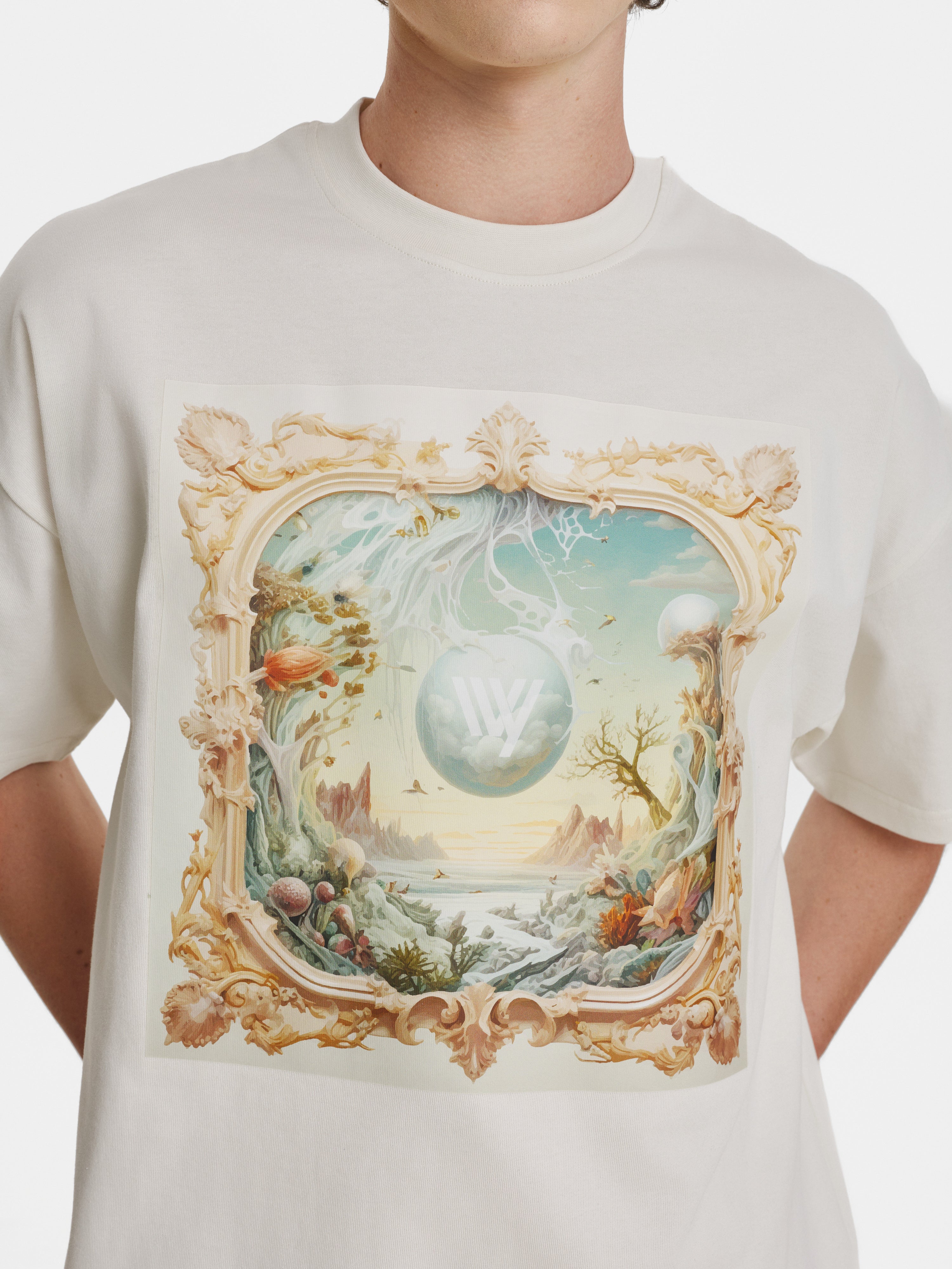 unoa ウノア リナモンド Tee shirt Toile de Jouy Window Organic Cotton T-Shirt | Irina Voinea
