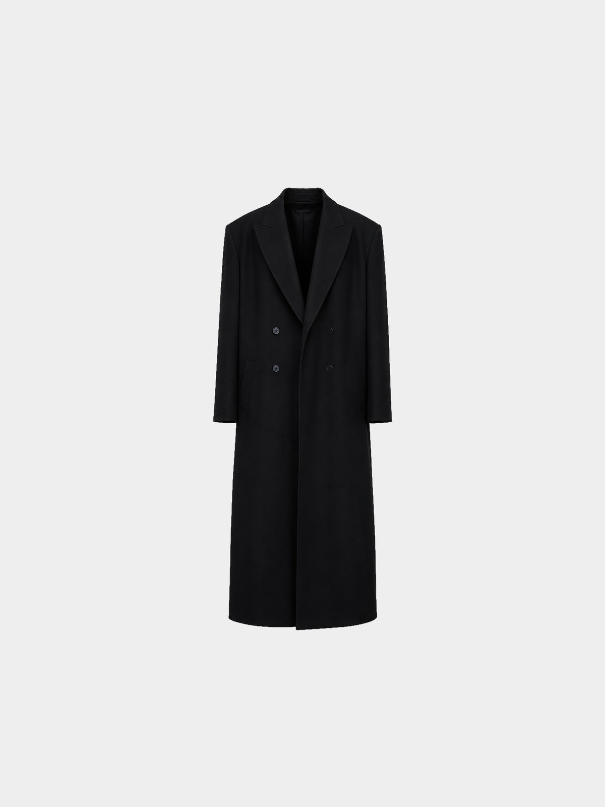 Galaxies Wool Long Coat by Irina Voinea, oversized wool coat with 3D printed galaxy motif, studio image 3