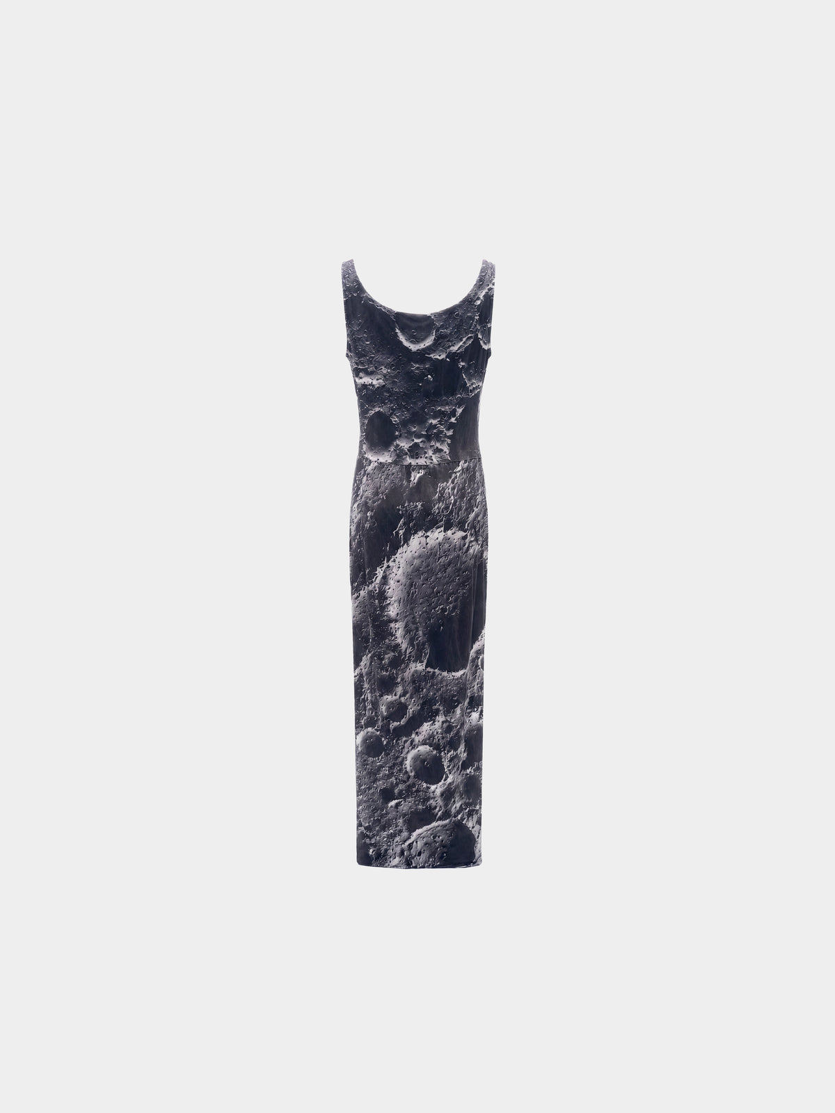 Moon Top by Irina Voinea, asymmetric long viscose twill top with side slit, studio image 2