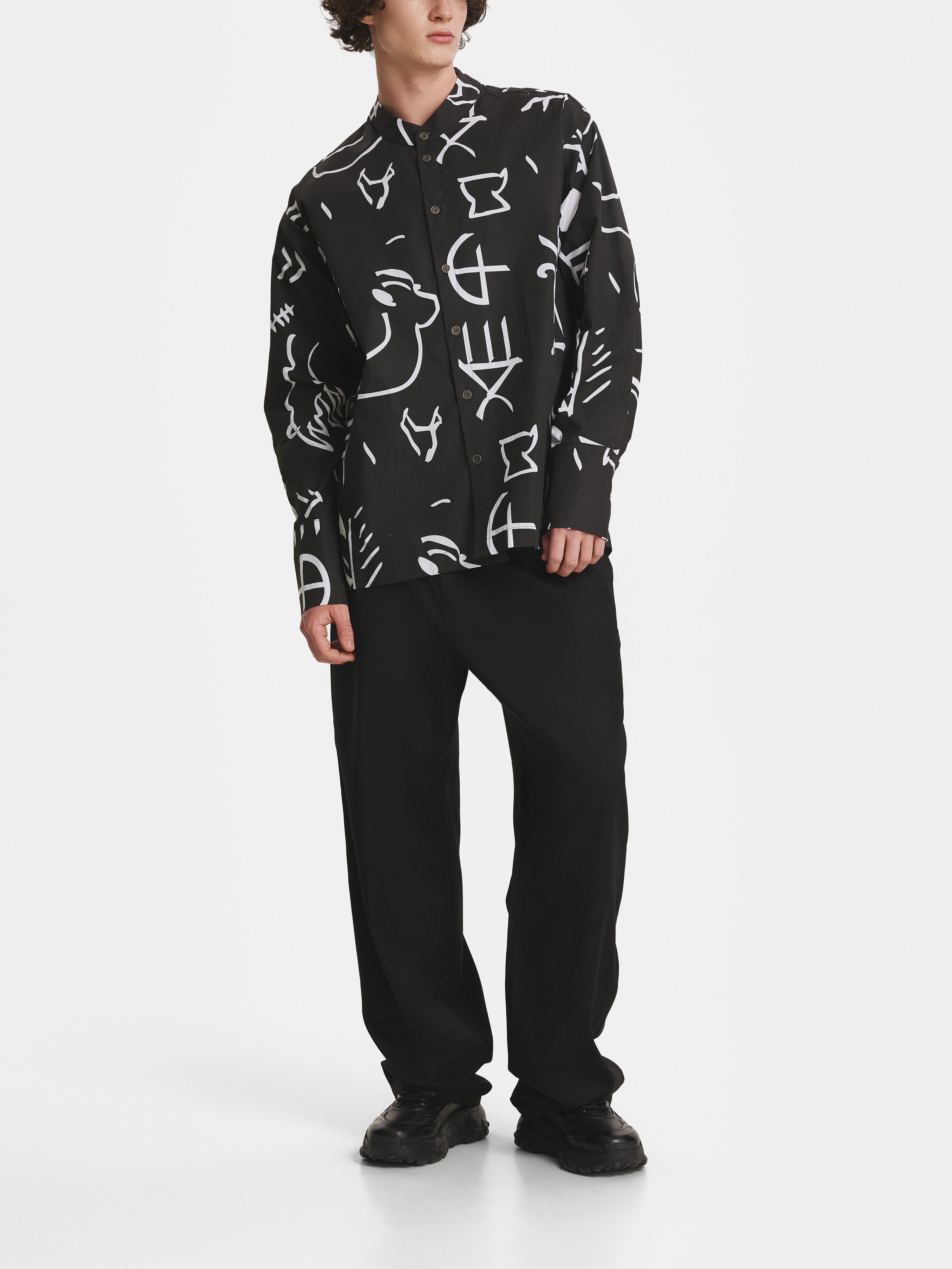 Tartaria Black Cotton Shirt